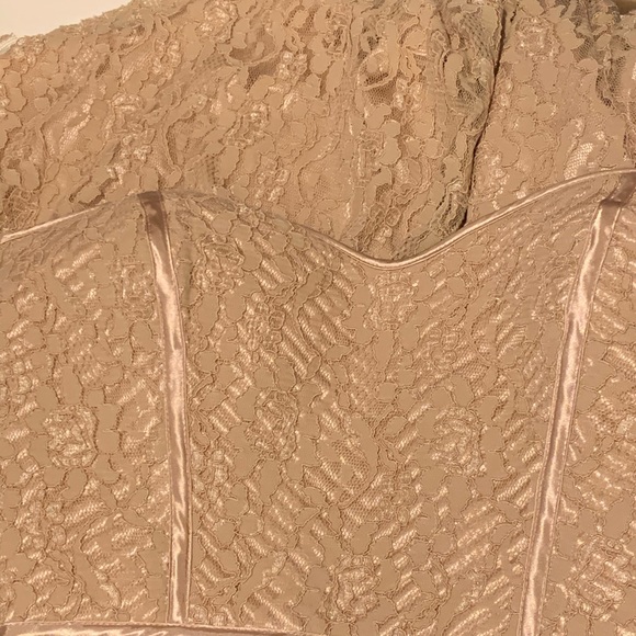 Devlin Lace Bustier Tan Strapless Cocktail Dress M - Picture 7 of 7